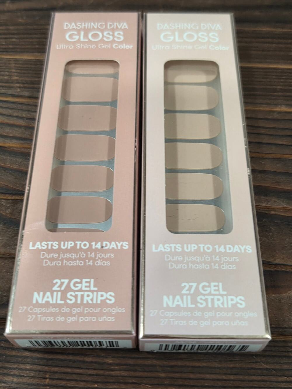 Dashing Diva Gloss Gel Nail Strips Sahara Sandstone Cafe Au Lait Lot of 2 New